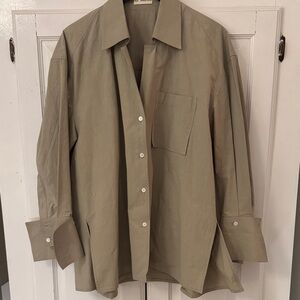 Subtle Le Nguyen Green Crinkled Poplin Shirt - Never Worn